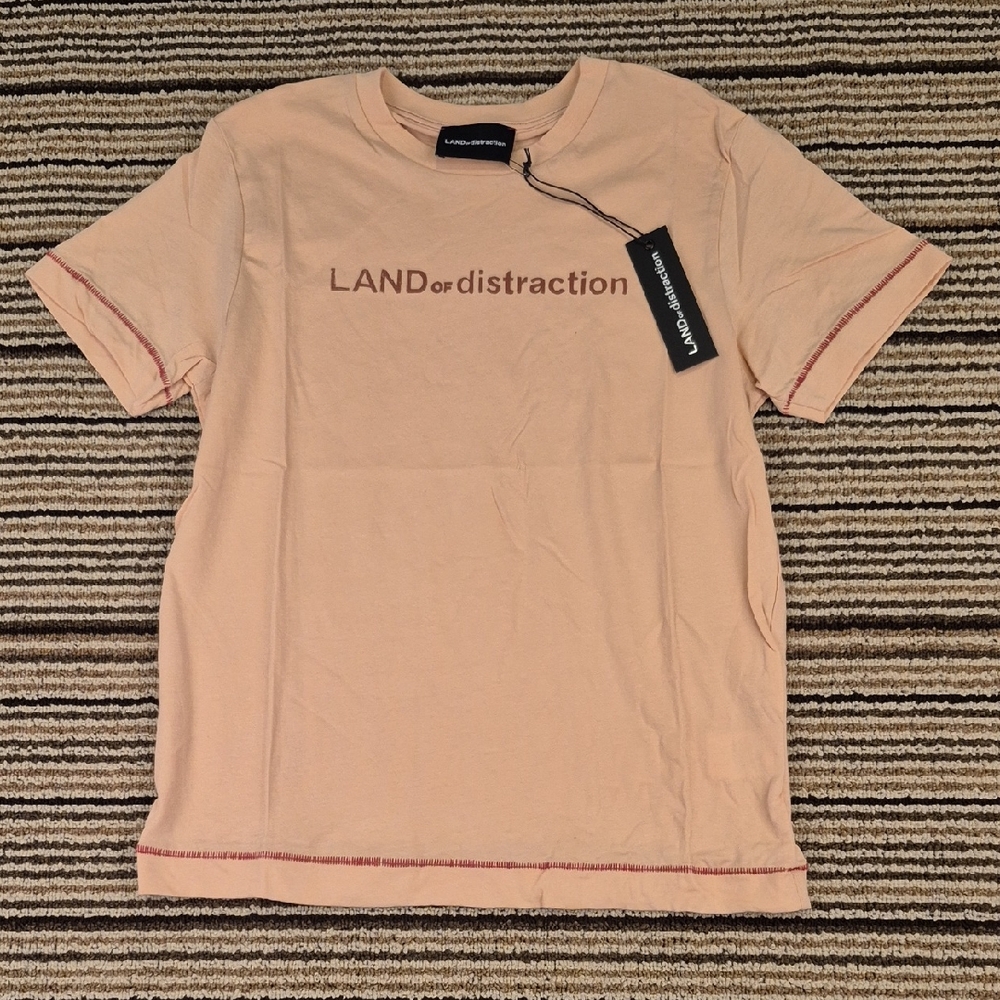 LAND OF‎ DISTRACTION Kate Nude Organic Cotton Womens Sz M Short Sleeve Top